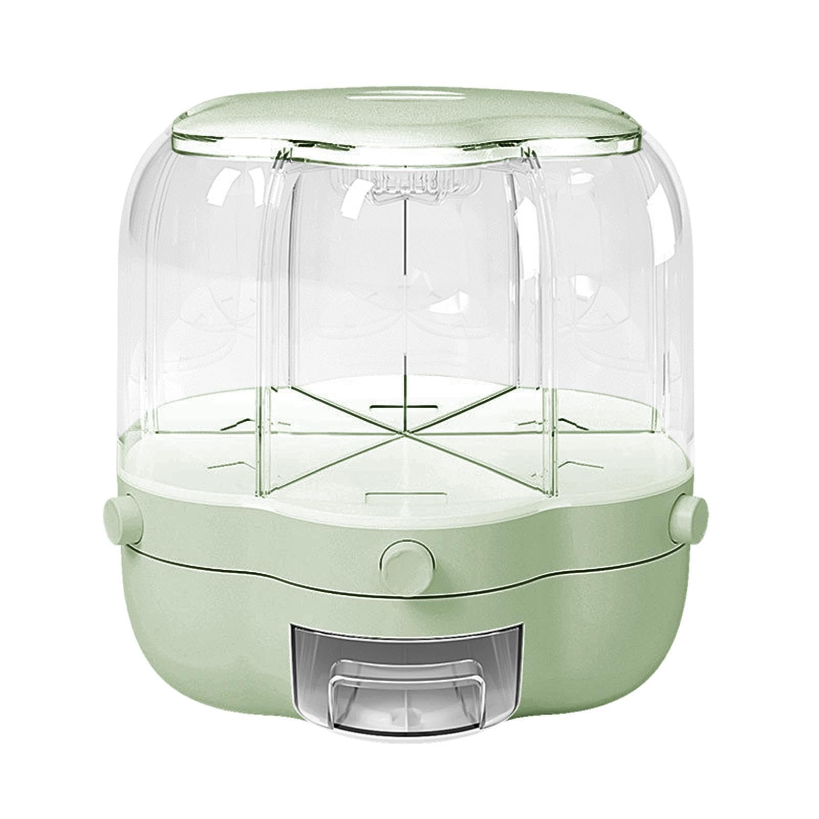 Zambuph Stylish Cereal Dispenser Food Container for Airtight Tea and Flour Storage, Green 10kg-6 Grid, L