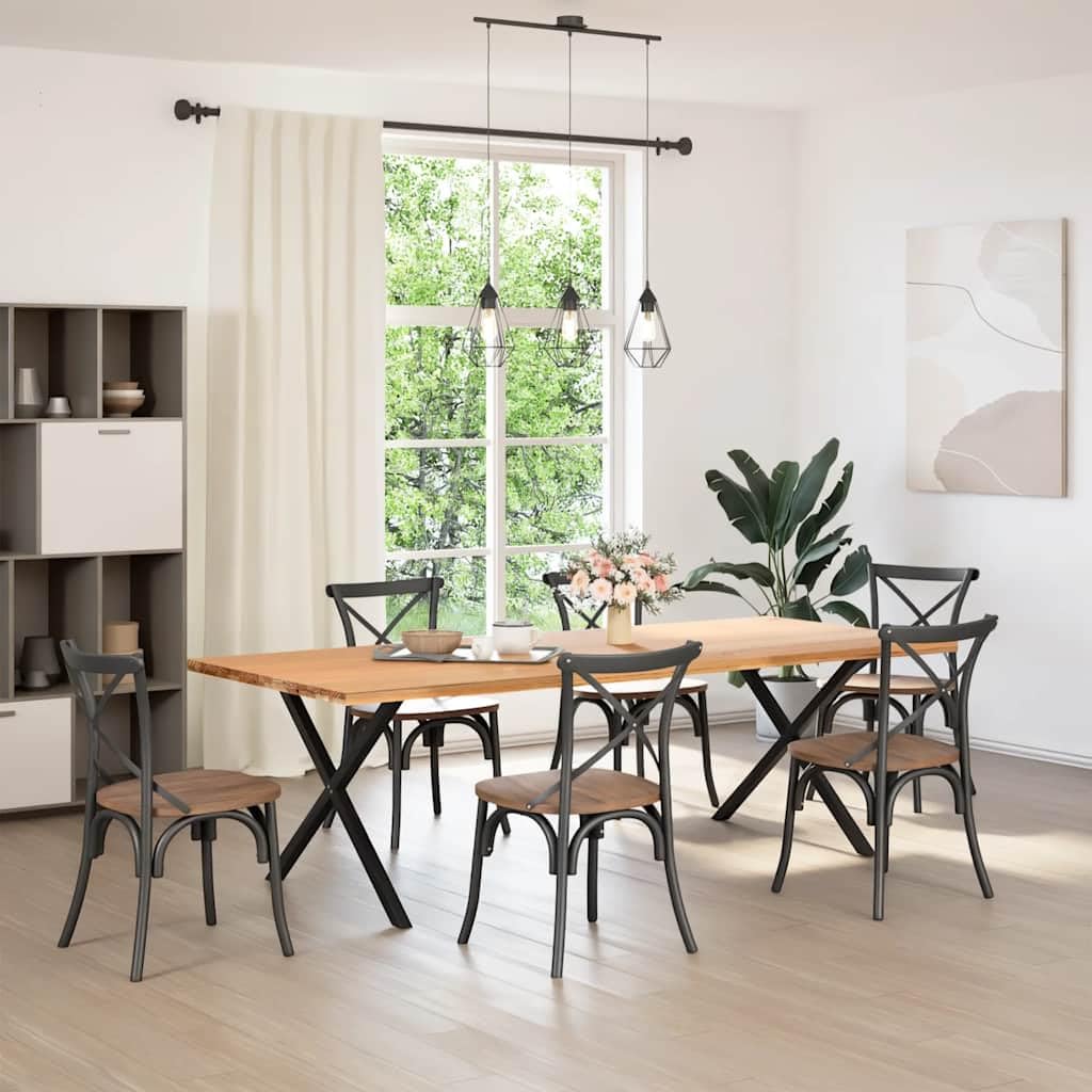 Gambe Tavolo Pranzo a Forma X 2 pz Nero 90x(72-73) cm Acciaio,Gambe per Mobili,Gambe da caffè Struttura per Tavolo Piedini Gambe Scrivania-4012924