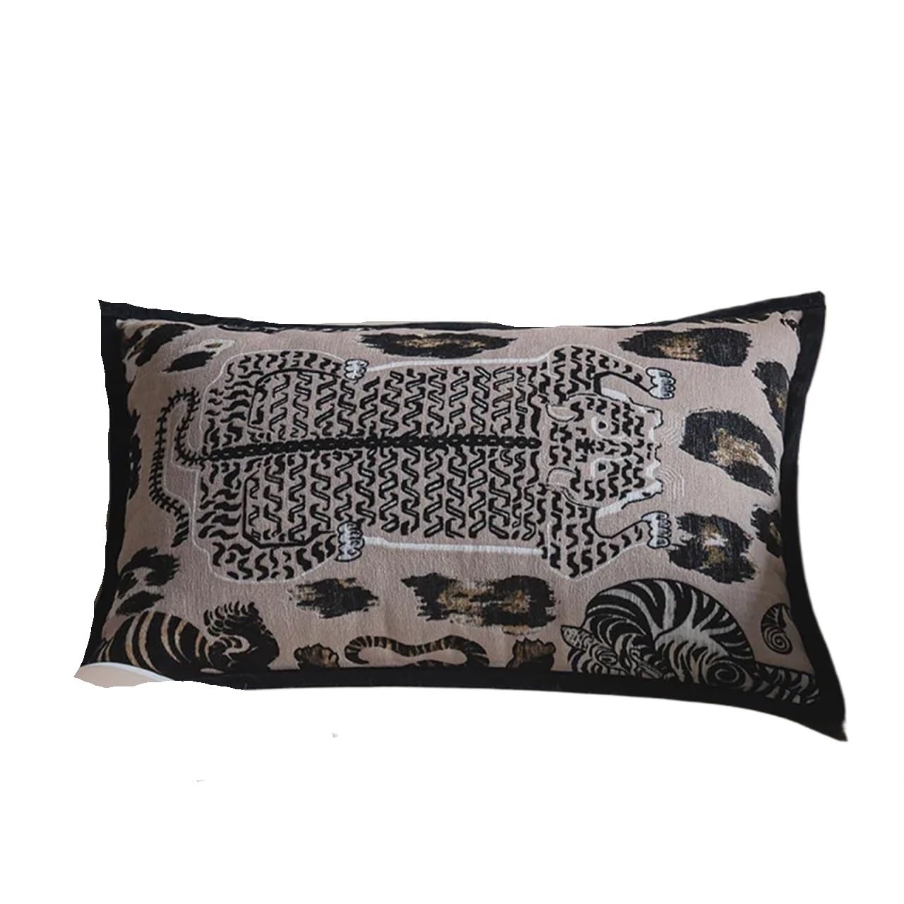 IUVYTA Chenille Pillow Covers Living Room Sofa Cushion Cover Chenille Tiger Geometric Jacquard Pillowcase Pillow Covers Decorative(G-Cushion Cover,45X45CM)