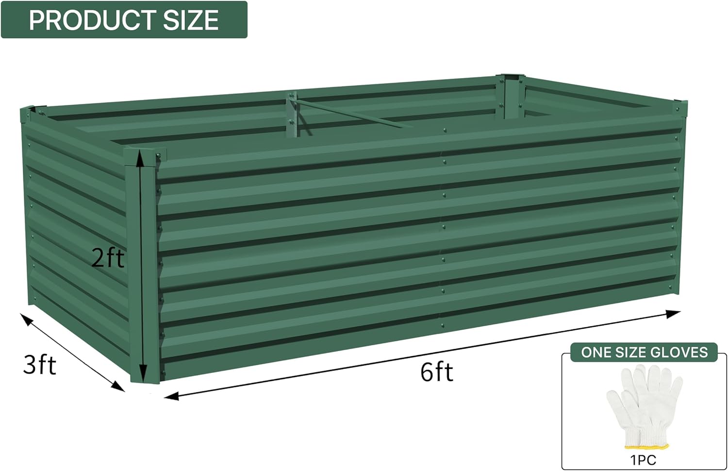 Outdoor Metal Raised Garden Bed Planter Box for Vegetables, Flowers, Herbs