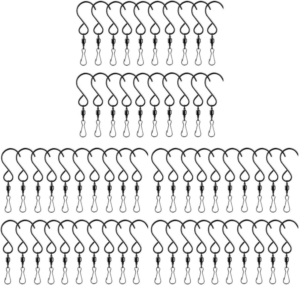 60pcs Spinners Hanging Bells Feeder Garden Hooks Hangers