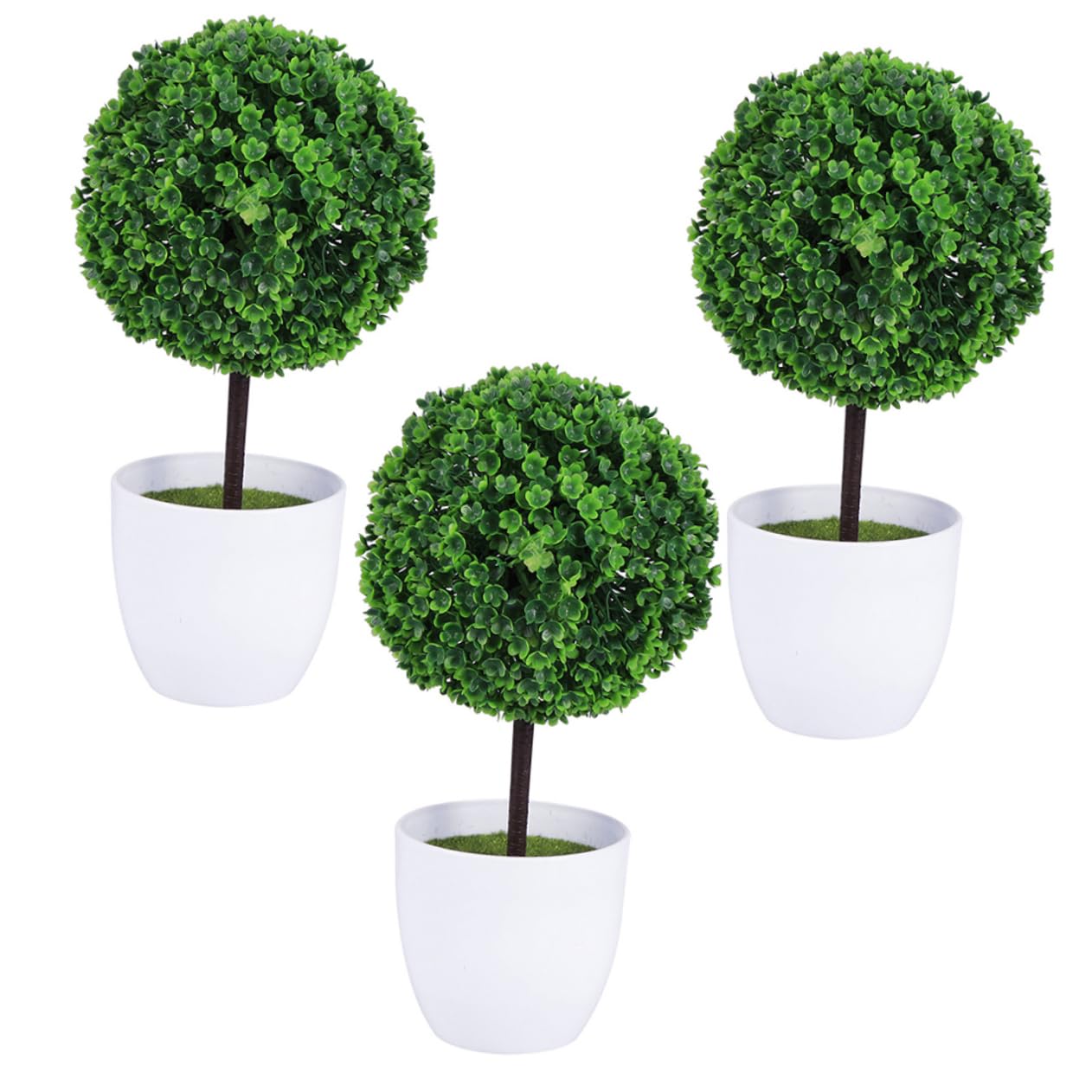 Alipis 3pcs Potted Plant Indoor Flower Pots Home Decor Cherry Ball Decor Artificial Indoor Plants Faux Shrubs Small Faux Plant Fake Succulents Mini Plastic Office Filler