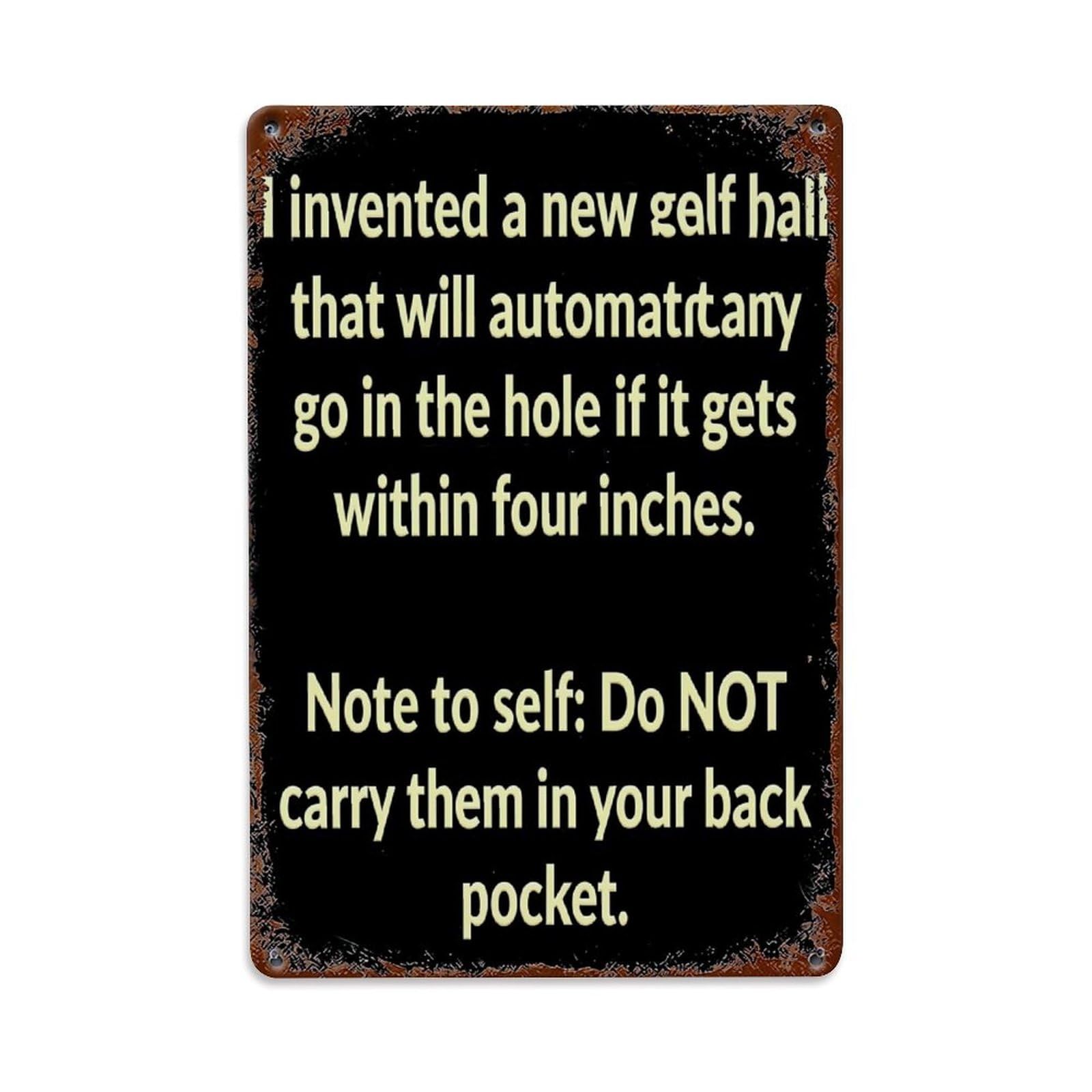 Jdfenggu Vintage Golf Ball Humor Sign Retro Metal Tin Sign, Decor Art Poster For Bar, Home, Man Cave, Kitchen, Laundry Room Gift 8X12inch