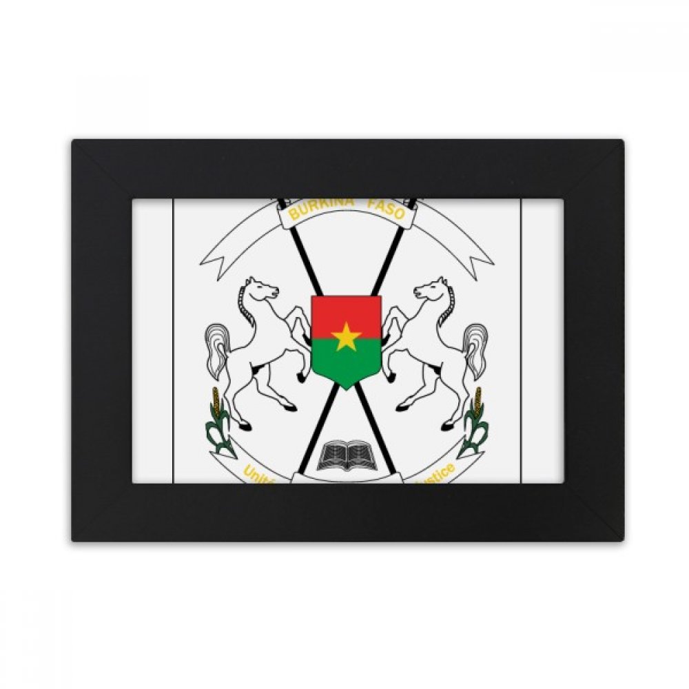 Cadre photo Burkina Faso peinture d'art multicolor finition noire 5x7