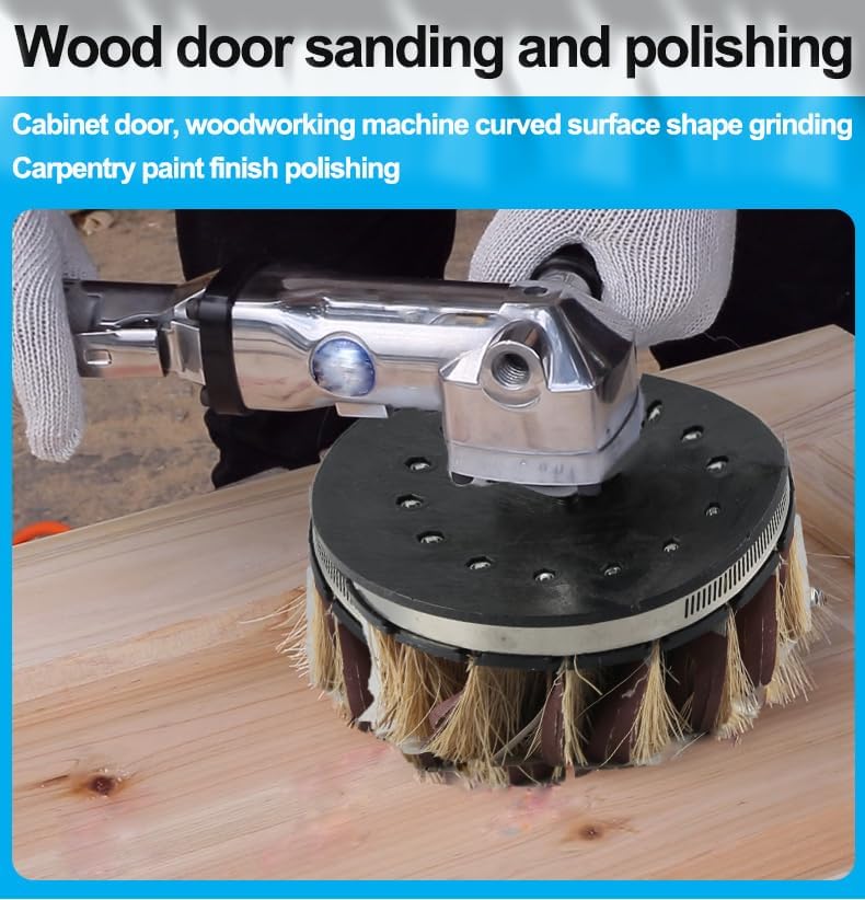 Miniatura 5 de Lijadora neumática de 7 pulgadas, máquina de carpintería con forma de superficie curvada, pulidora de aire, ligera a 5.88 libras, velocidad