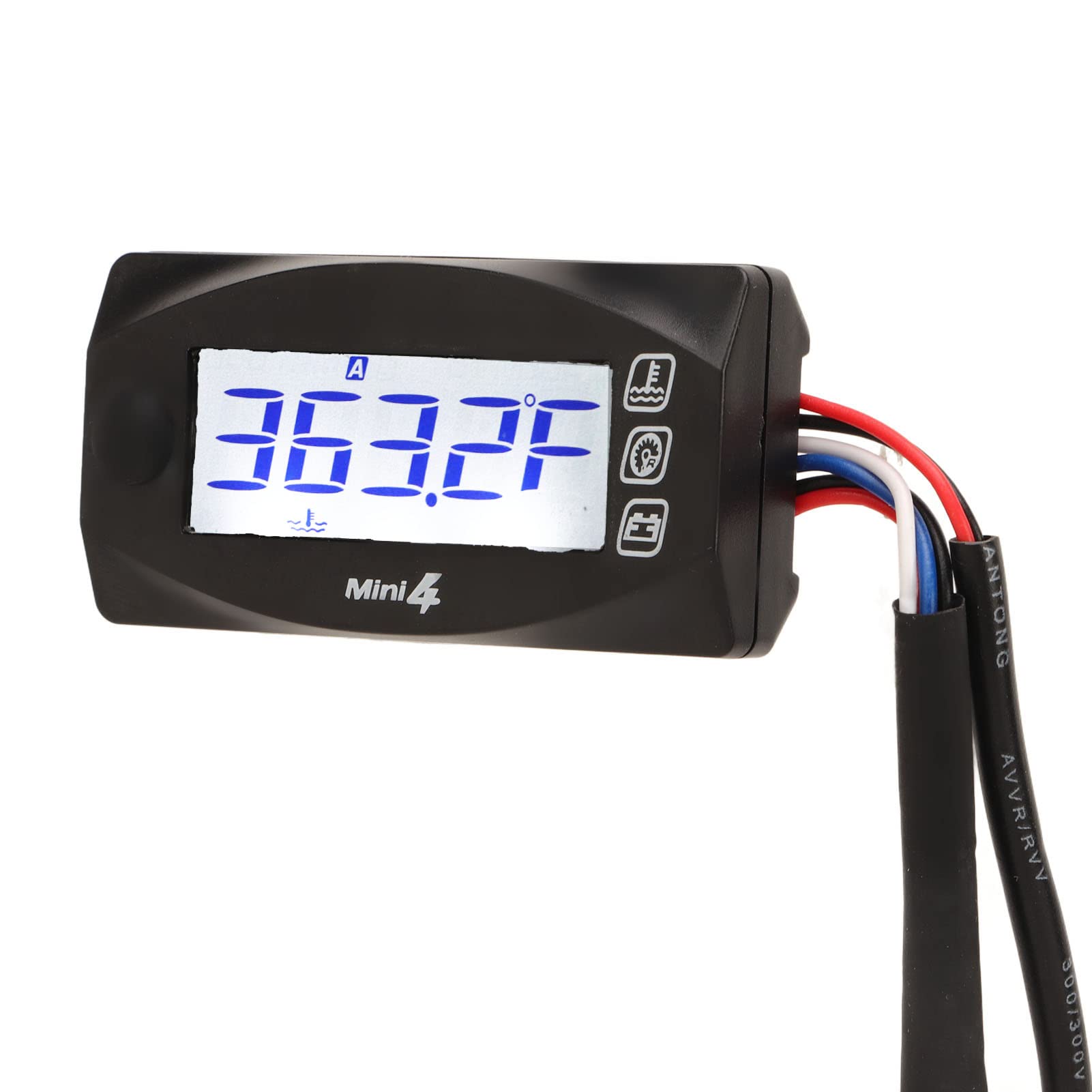 Digitales Motorrad-Thermometer, Motorrad-Thermometer Digital Moto Zylinderkopftemperatur Spannung Zeit RPM 4 in 1 Meter DC12V mit Zündkerze (10 mm)