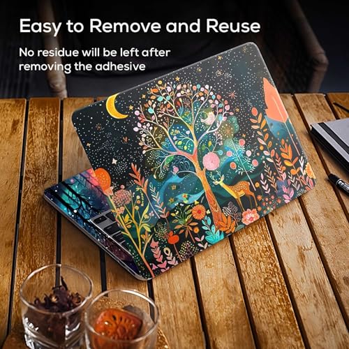 Image of Galaxsia Floral D41 Full Body Vinyl Laptop Skin /Sticker /Cover Upto 15.6 Inches Laptops Laminated-Removable-HD Quality Compatible for Hp-Dell-Sony-Lenovo-Asus etc.(15x10 Inches)