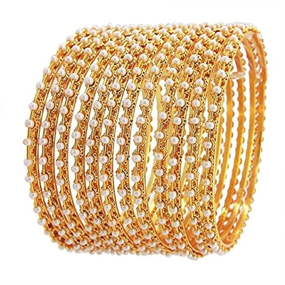See full amazon price history chart for Bangles Golden Moti Fancy Jewellery Golden Plated Kade Pearl Studded Bangles Set for Girls and Women Set of 12 |Moti bangles | Designer pearl bangles (2.2) Bangles Golden Moti Fancy Jewellery Golden Plated Kade Pearl Studded Bangles Set for Girls and Women Set of 12 |Moti bangles | Designer pearl bangles (2.2) (B0D9YZ2G4N) Amazon Price History, Amazon Price Tracker