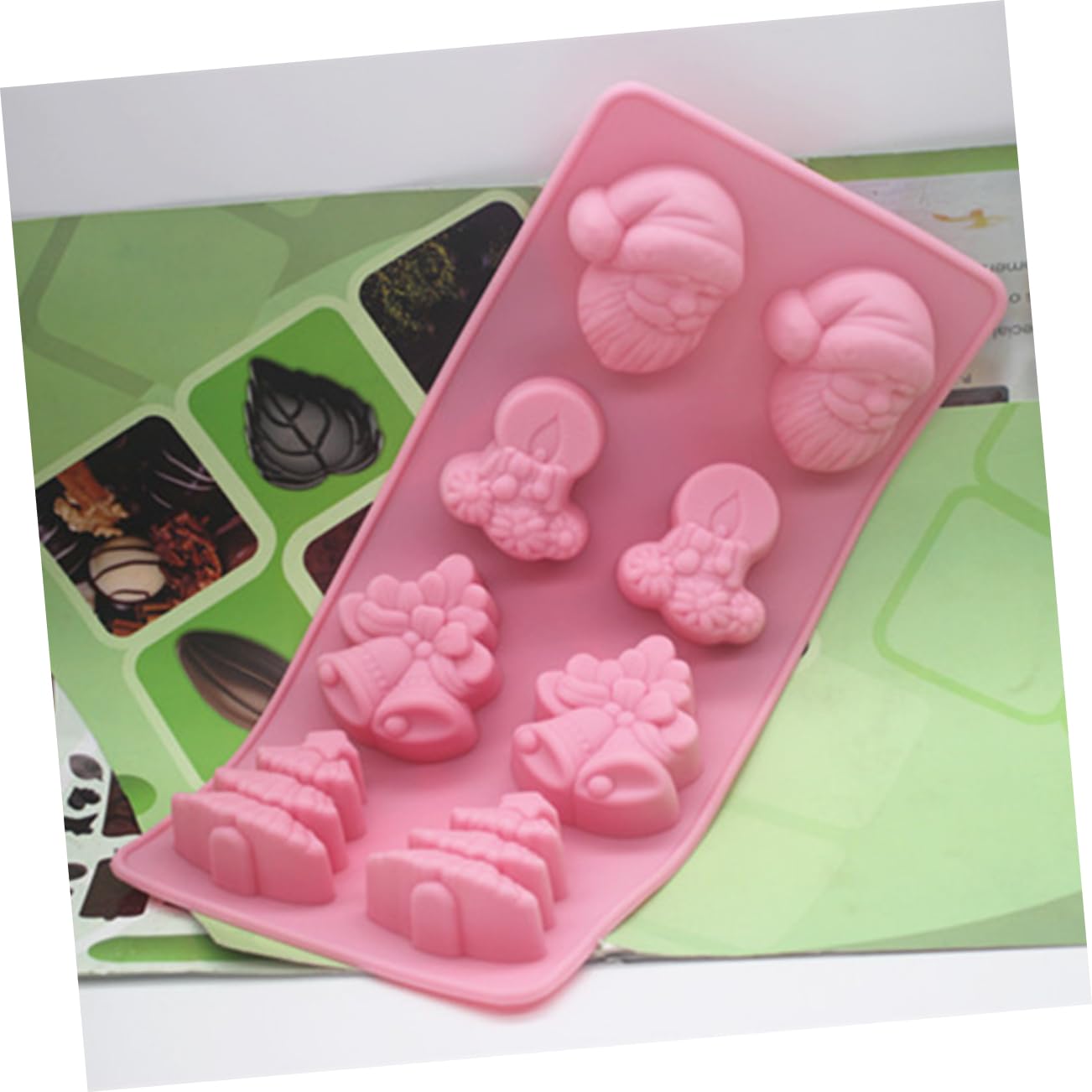 Didiseaon 3 Piezas Temáticas Para Hornear Fondant Pudín Jabón Marco Molde Forma Alrededor Vela Hielo Chocolate Jingle Dibujos Animados Navidad Año Y Sartenes Molde Cráneo De