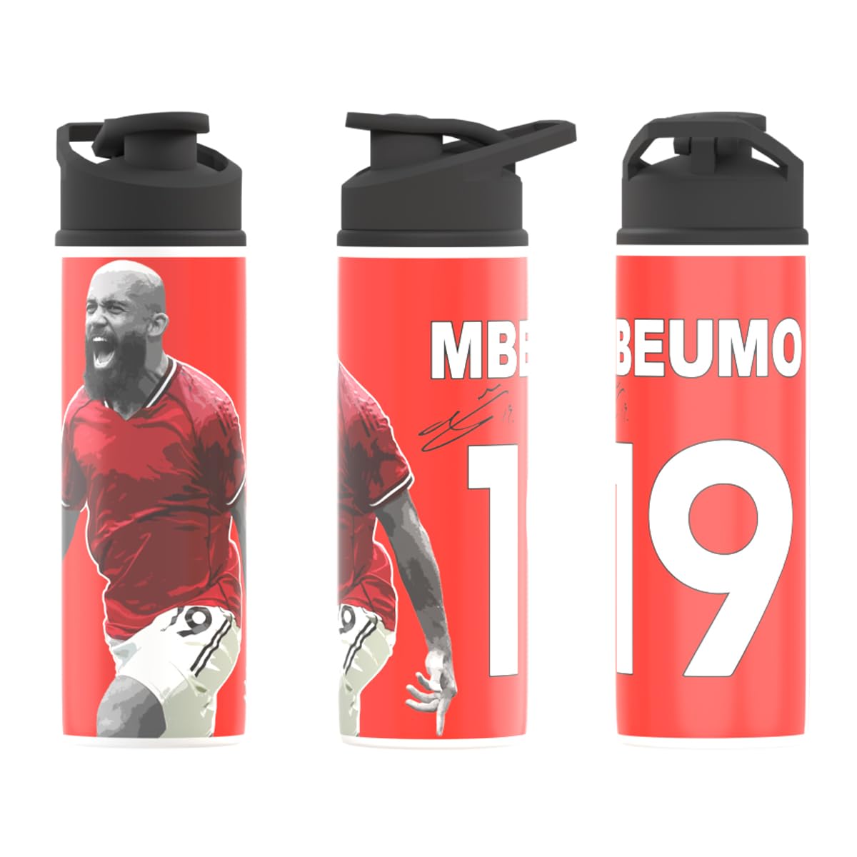 Partisan United Mbeumo Aluminium Water Bottle โ Football Fan Gift (750ml)