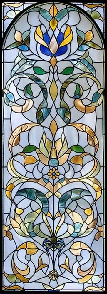 Retro Glass Film, American Colored Glass Film, Window Sticker Stained Glass Window FilM Static Cling Frosted/Etched