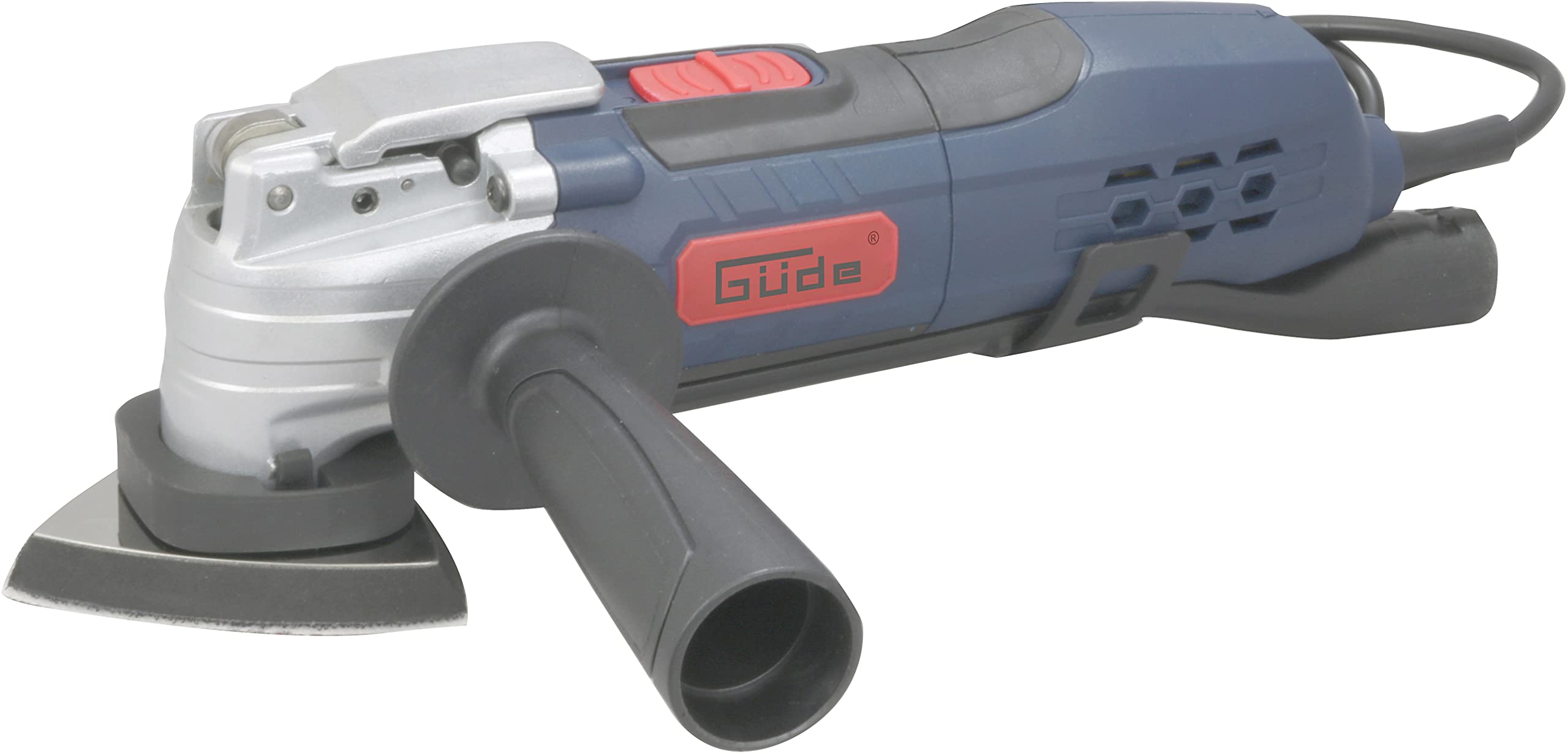 Güde 58148 MW 300 E - Multiherramienta (230 V, mango adicional con bloqueo, sierra, corte, lijado, cubo)