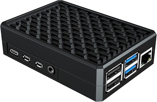 Miuzei Case for Raspberry Pi 4 Aluminum Passive Cooling, Box for Pi 4b, Pi4 | Metal Cover, with Heatsink, Silent & Cool, Housing / Enclosure for Pi 4 Model B / Rpi4 8gb. Mini Cooler for Travel & Portable