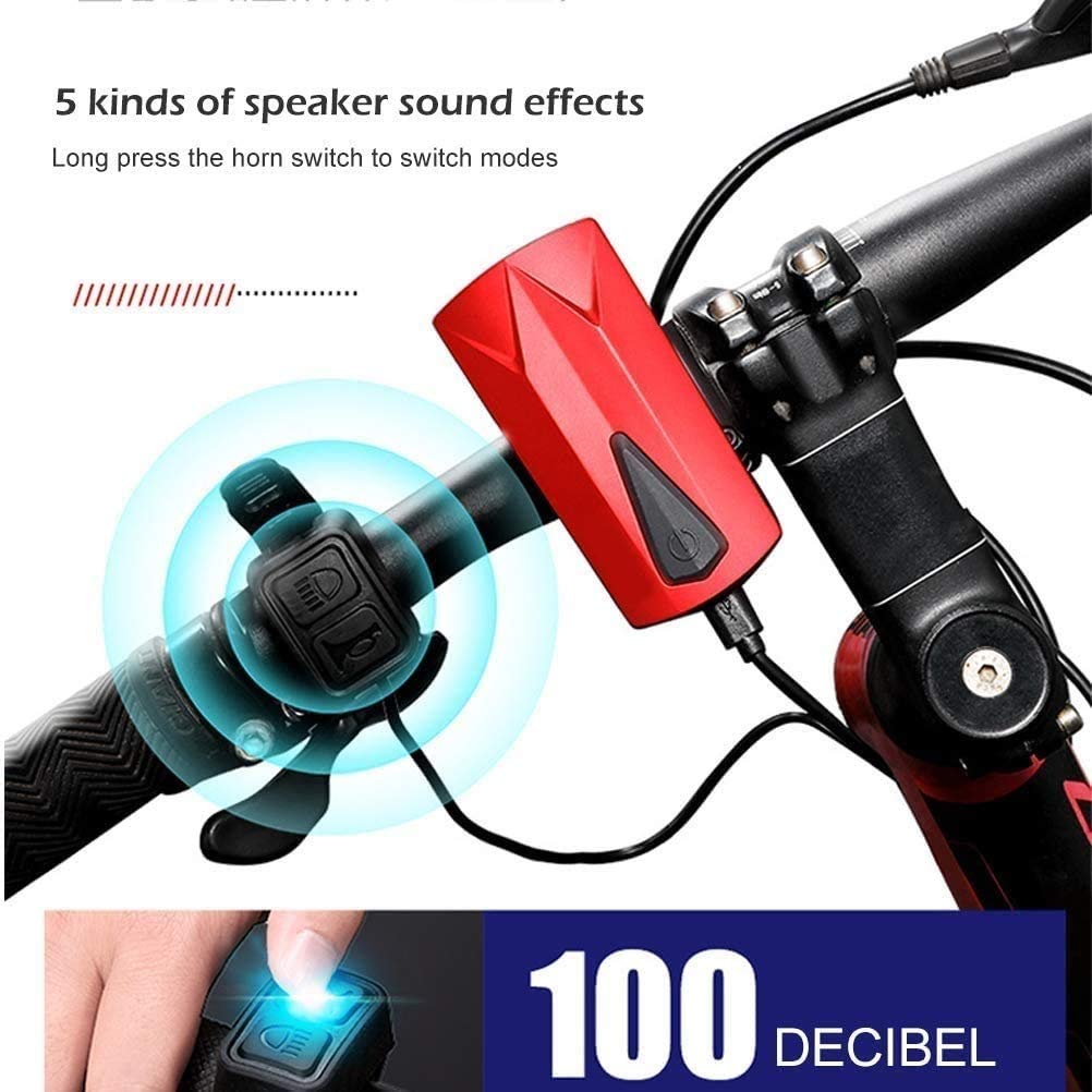 Luces de Bicicletas Recargables USB Frente y Espalda, Luces de Bicicleta de 1200mAh Conjunto de Luces de Gran Angular, fácil de Instalar Luces de Bicicleta, Carretera y montaña Ciclismo Faro de