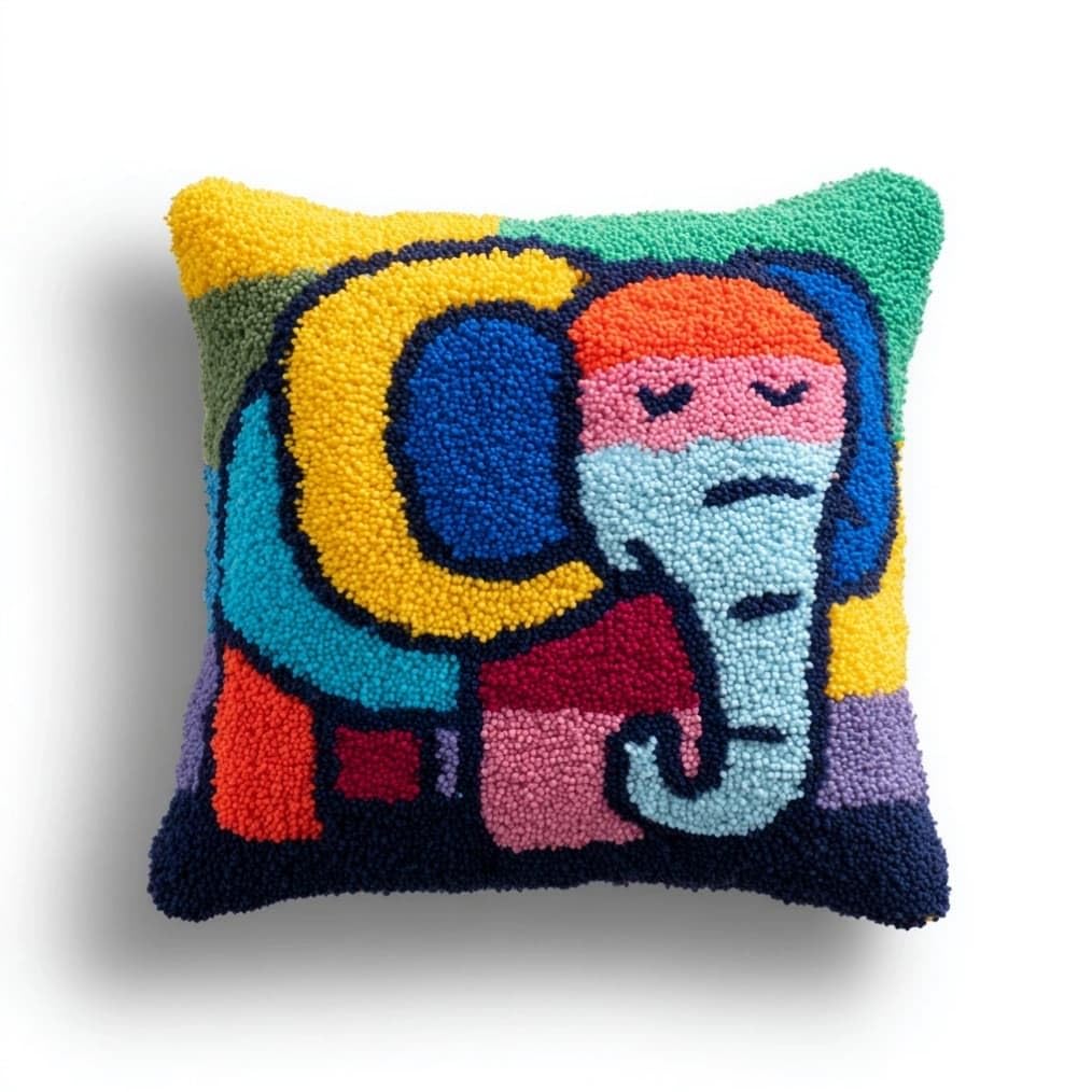 Kitquiver Latch Hook Cushion Kitelephant DIY Pillow Cover 43X43Cm