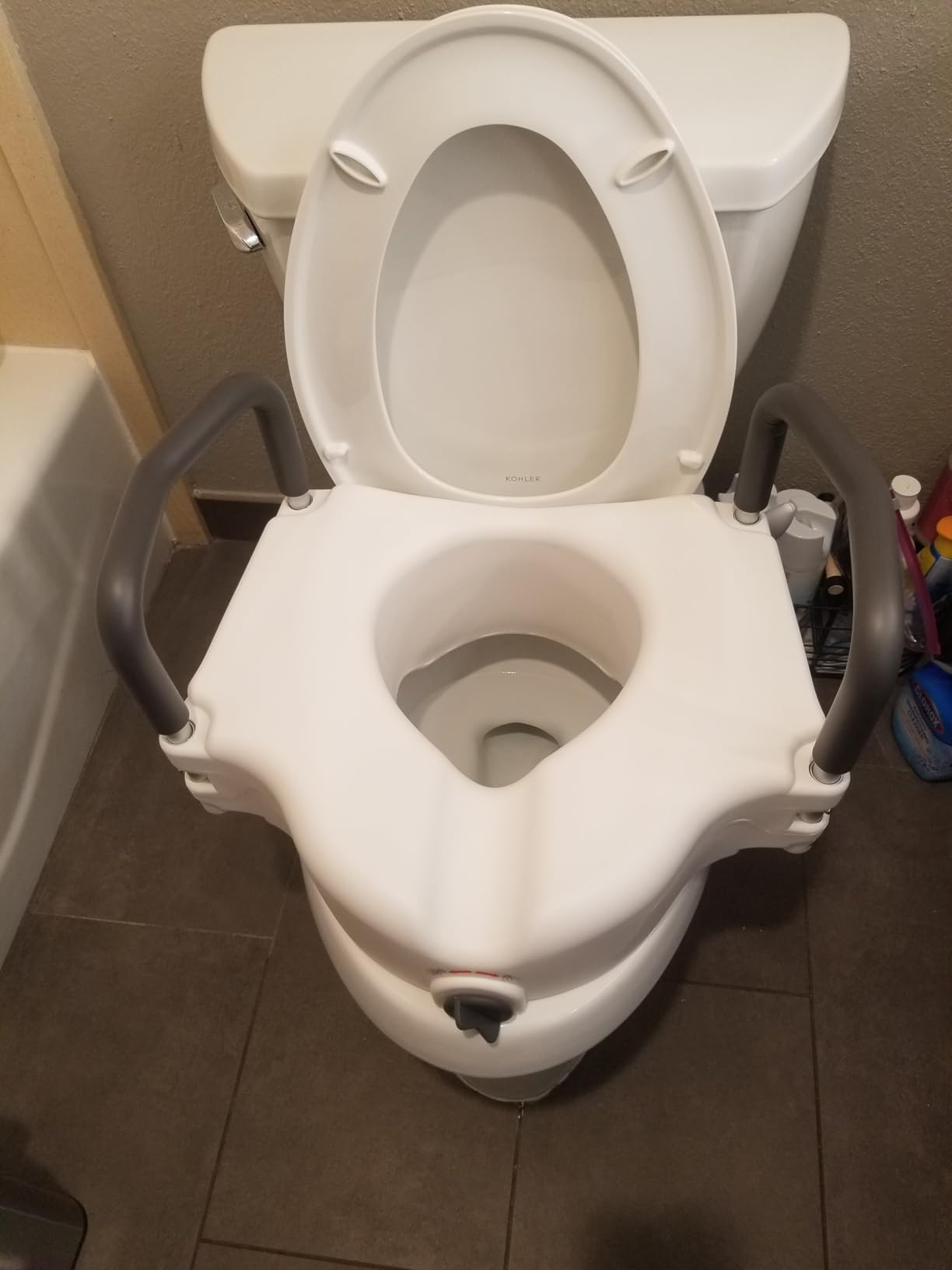 Drive Medical 2-in-1 Raised Toilet Seat on toilet
