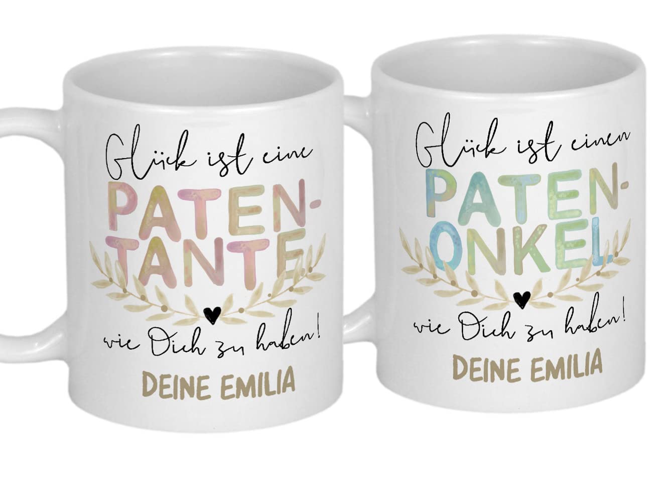 My Sweetheart® Patentante Geschenk Patenonkel Tasse mit Namen Keramiktasse Personalisiert Geburtstag Pateneltern Geburtstagsgeschenk 330ml Spülmaschinenfest Mikrowellenbeständig
