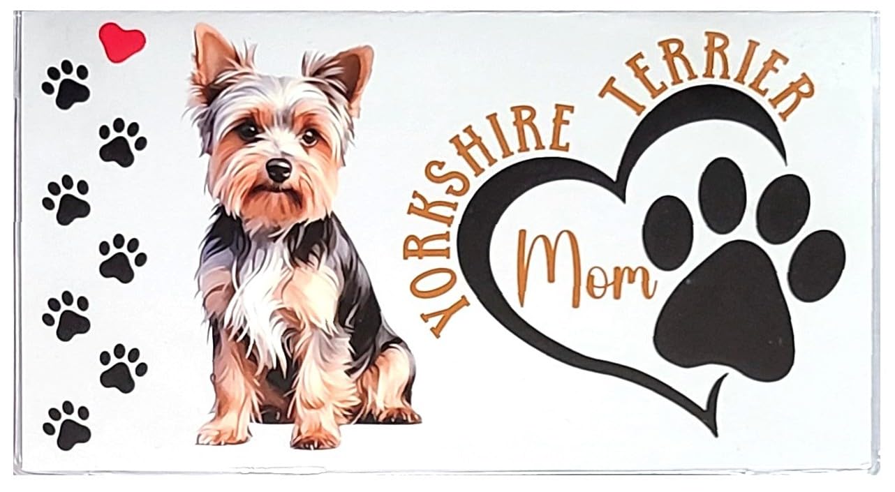 WINGS Craft & Fundraising Supply Checkbook Cover with Choice of Bank Transaction Register, Wildlife & Animals (Yorkshier Terrier, +1 Standard Print