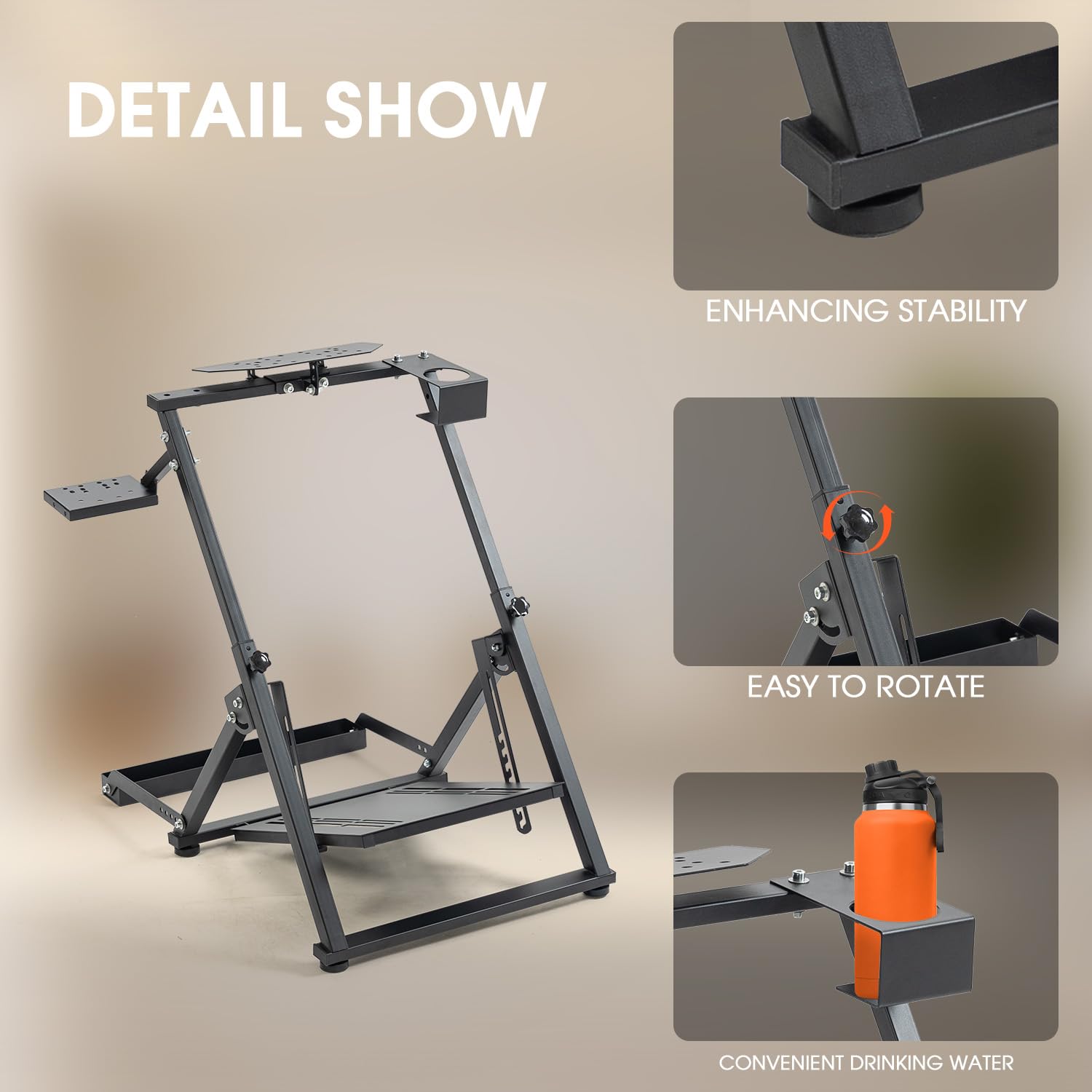 Gaming Chair Anman Racing Simulator Wheel Stand With Seat Fit