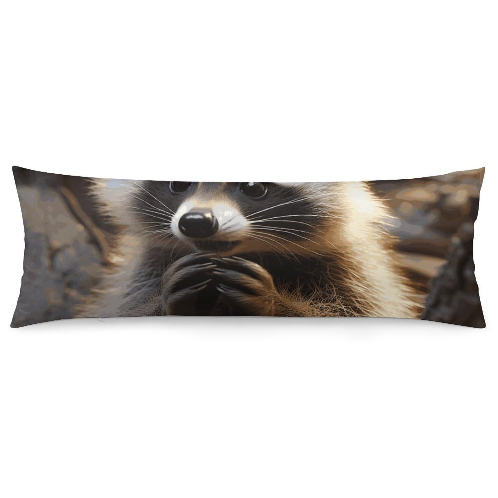 Taie d'oreiller raton laveur 50,8x137,2 cm en tissu doux et respirant