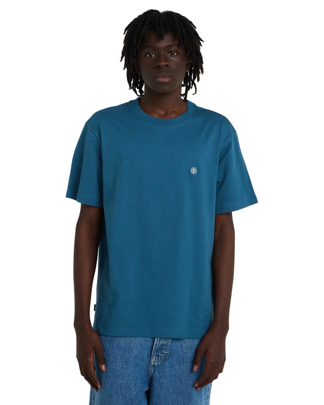 Element Icon Embroidery - Short Sleeve T-Shirt - Men - Blue.