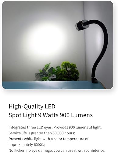 Miniatura 2 de Luz LED de cuello de cisne, luz de máquina LED, luz de cuello de cisne con abrazadera de 900 lúmenes, 120 voltios, fija con abrazadera C, lámpara de