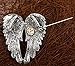 YACQ Women's Guardian Angel Wing Brooch Pins & Pendants 2 in 1 - Scarf Holders - 2 x 1 inch - for Blouse Jacket Coat Scarf Shawl Hat Bag