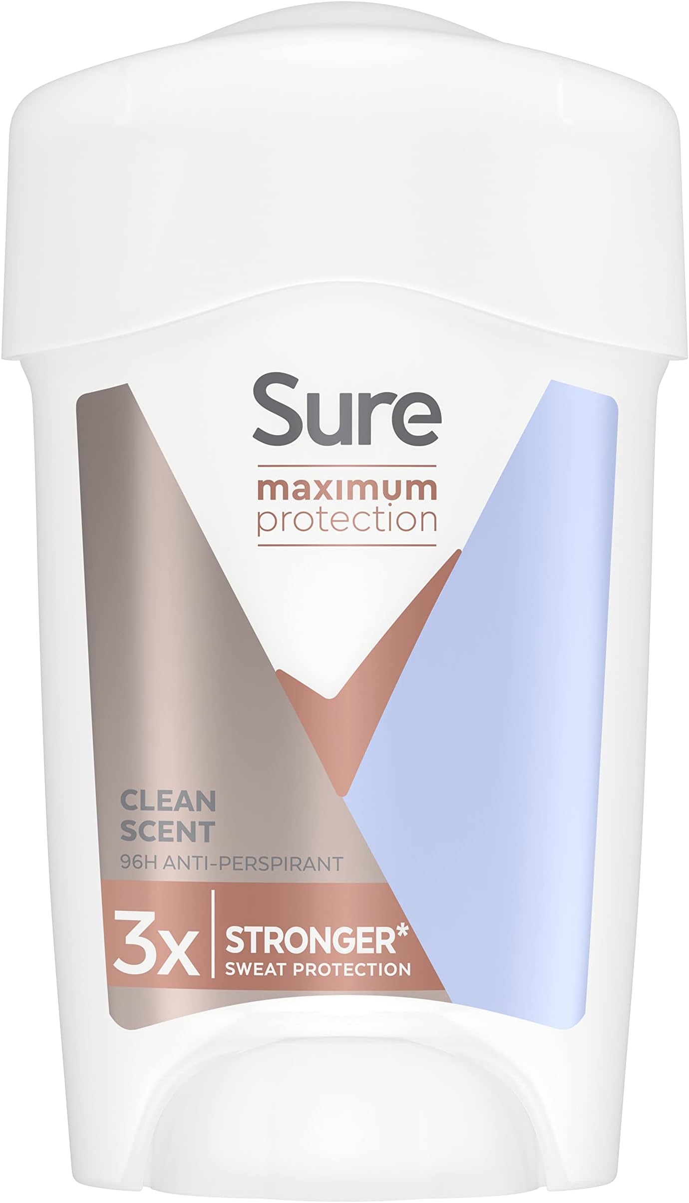 Maximum Protection Clean Scent 96h protection deodorant Anti-perspirant Cream Stick for Men, 3x stronger* sweat protection 45 ml (Pack of 3)