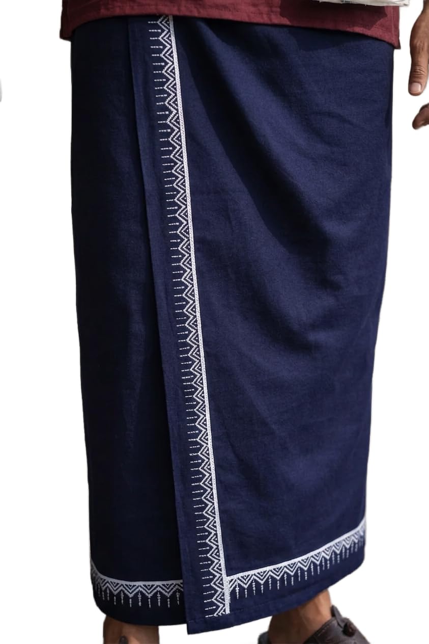 niira Kora Khadi Dhoti Lungi for Men | Traditional Veshti Pancha Wrap | Lightweight Ethnic Wear for Festivals, Ceremonies & Daily Comfort-picture-11