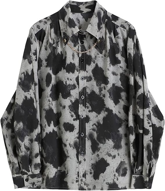 Amazon シャツ ブラック 長袖シャツ 総柄シャツ レディース メンズ 個性的 おしゃれ 大きいサイズ 復古 韓国 お開襟 ボタン 春秋 ゆったり カジュアル 着痩せ 旅行 お出かけ S L シャツ ブラウス 通販