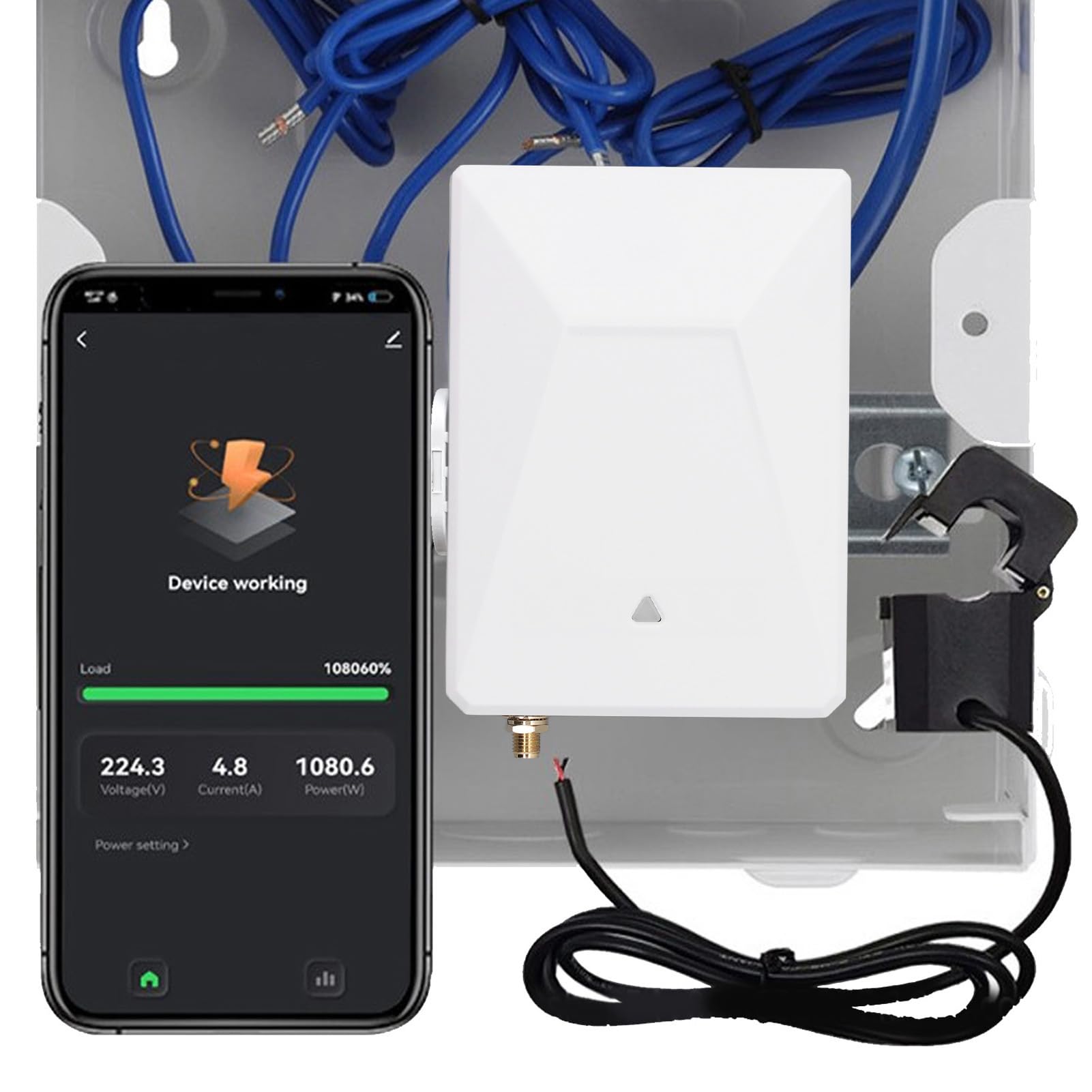 Monitor de Energía para el Hogar Inteligente, WIFI Trifásico, 4 Cables, Medición Bidireccional, Medidor de Consumo de Energía Fotovoltaica, Medidor de Potencia Inteligente