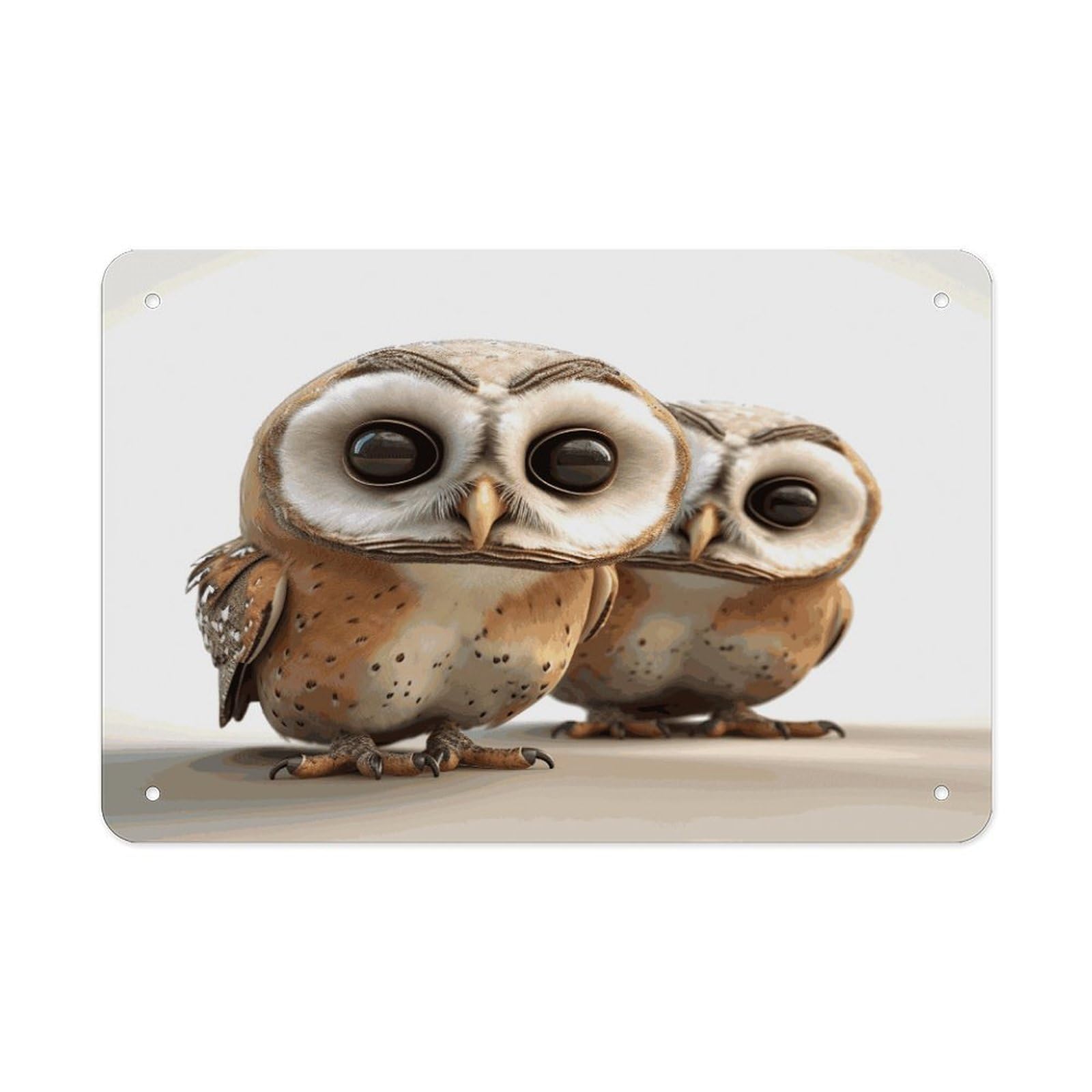Fekiloot Style Funny Owl Metal Signs Wall Art Tin Sign