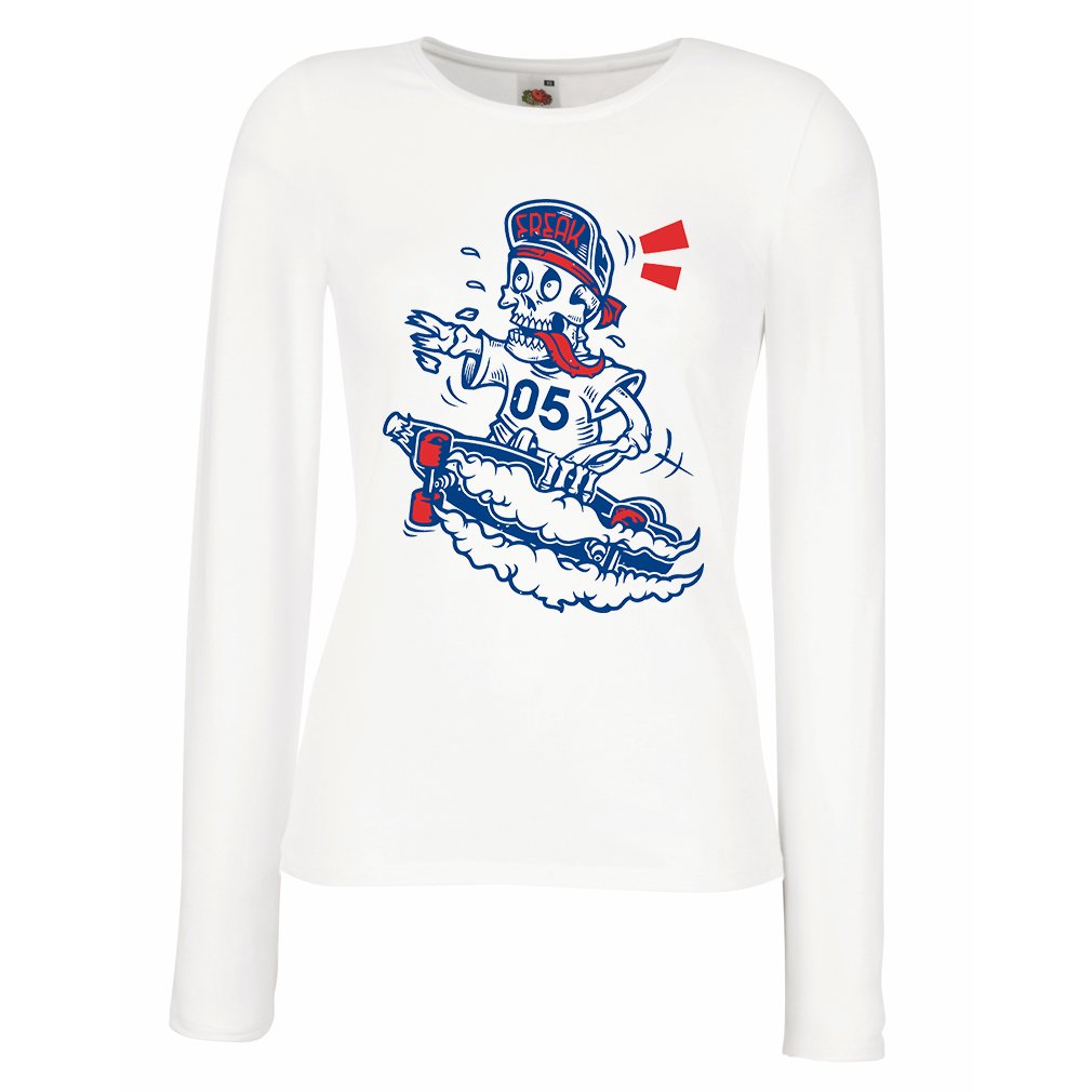 Women's T-Shirt Skater Death Street Skate Skull - Skateboard Gear, Urban Clothing