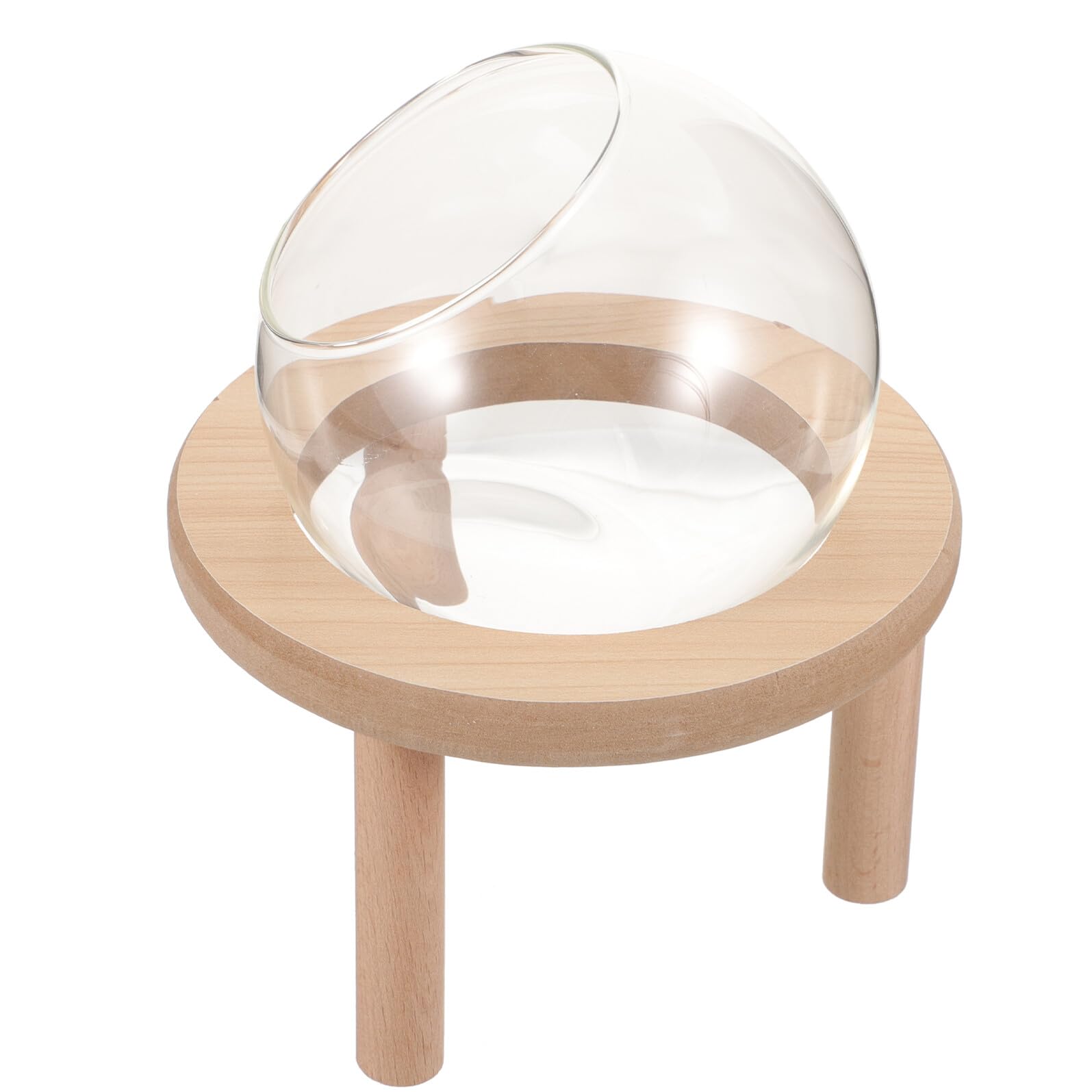 VALICLUD Käfig Hamsterbadewanne aus Glas mit Holzboden Leichte Sandbadewanne für Täglichen Gebrauch Glatte Oberfläche Zubehör für Kleintiere im Zuhause