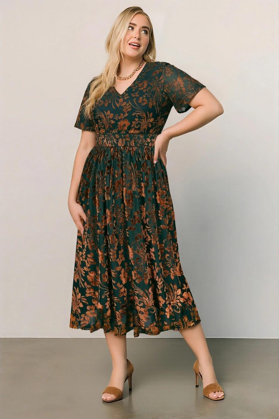 TIYOMI Plus Size Velvet Dress for Women Formal Cocktail Satin Dresses for Wedding Guest XL-5XL (14W-28W) - Image 6