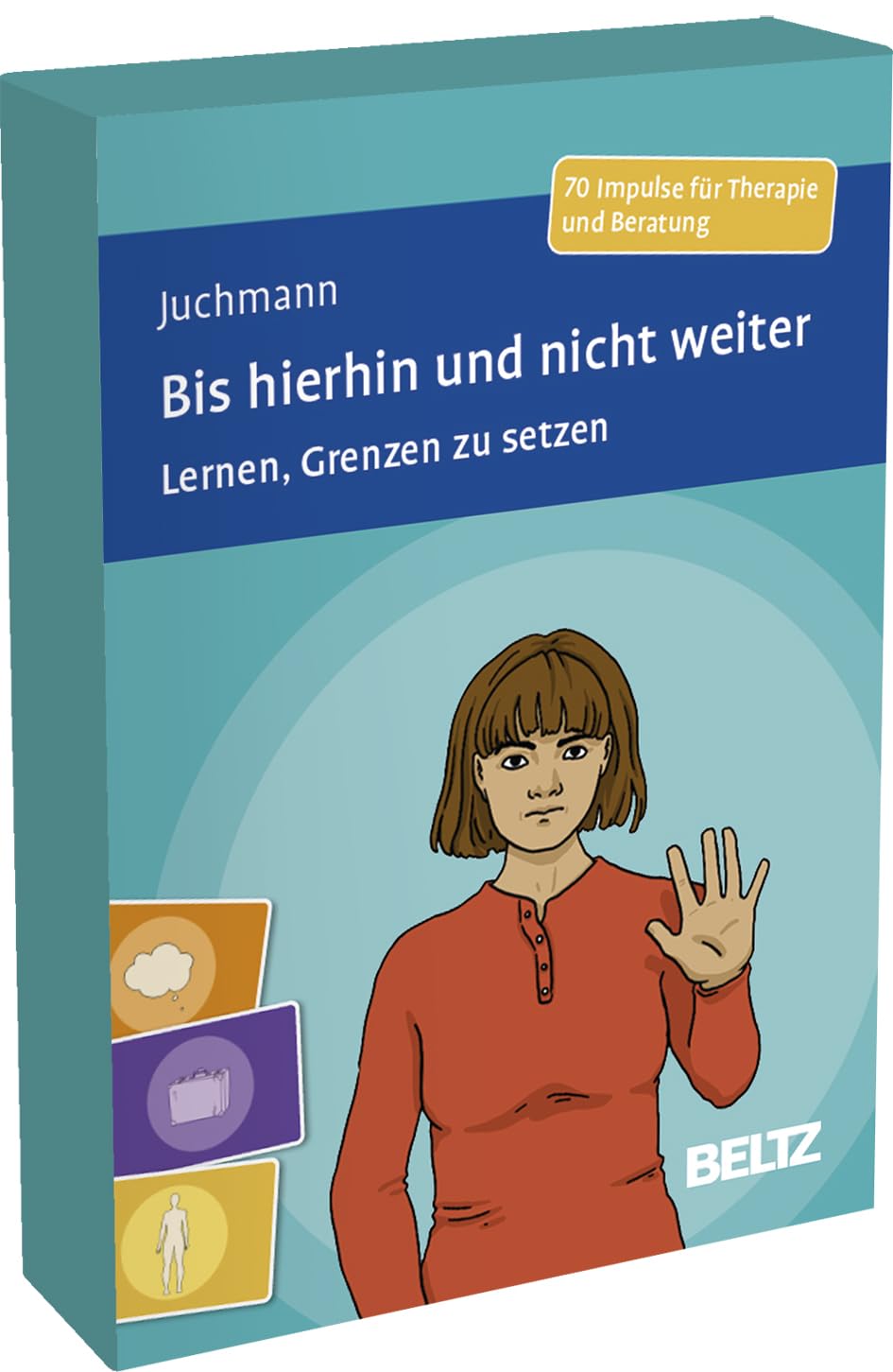 Bis hierhin und nicht weiter: Lernen, Grenzen zu setzen. 70 Impulse für Therapie und Beratung. Kartenformat 9,8 x 14,3 cm. Mit 20-seitigem Booklet in stabiler Box. (Beltz Therapiekarten)