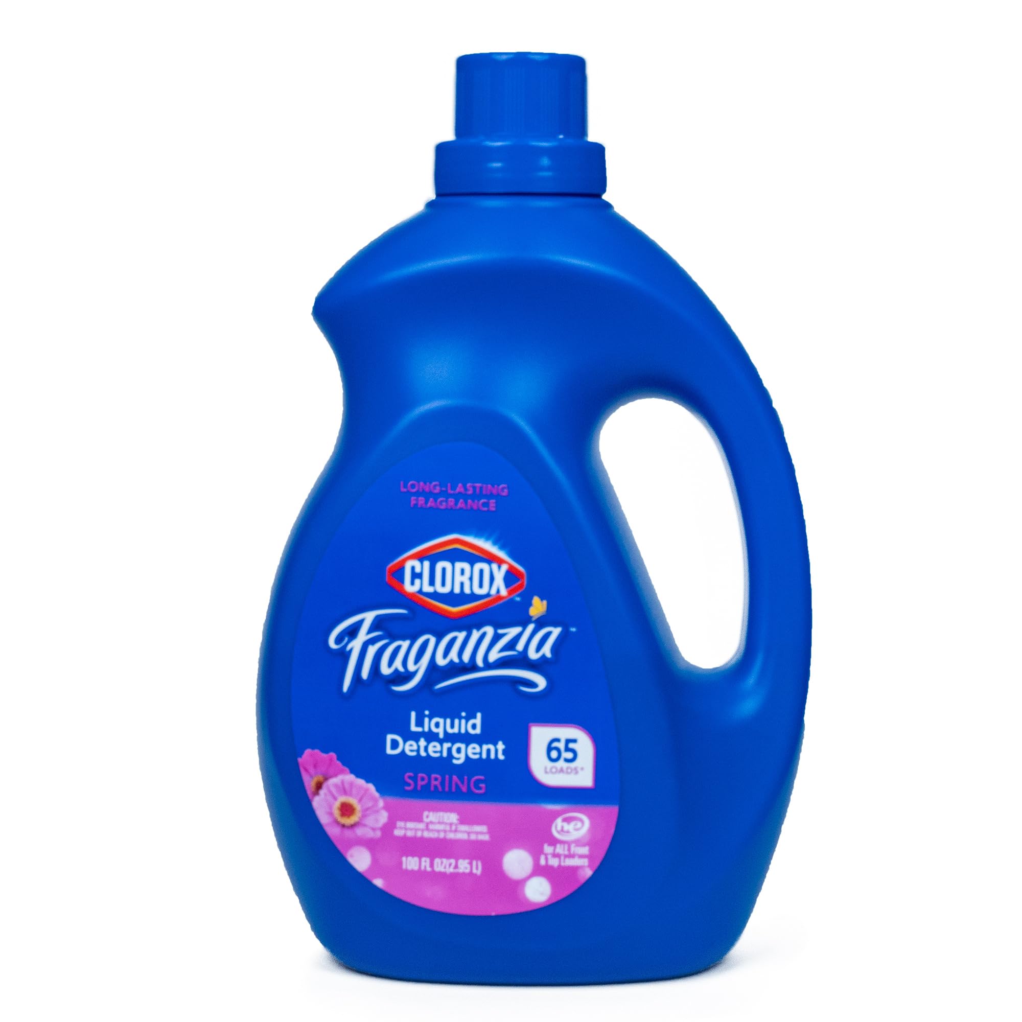Clorox Fraganzia Liquid Laundry Detergent, Spring Scent - High Efficiency Formula for All Front and Top Load Washing Machines, Long-Lasting Fresh