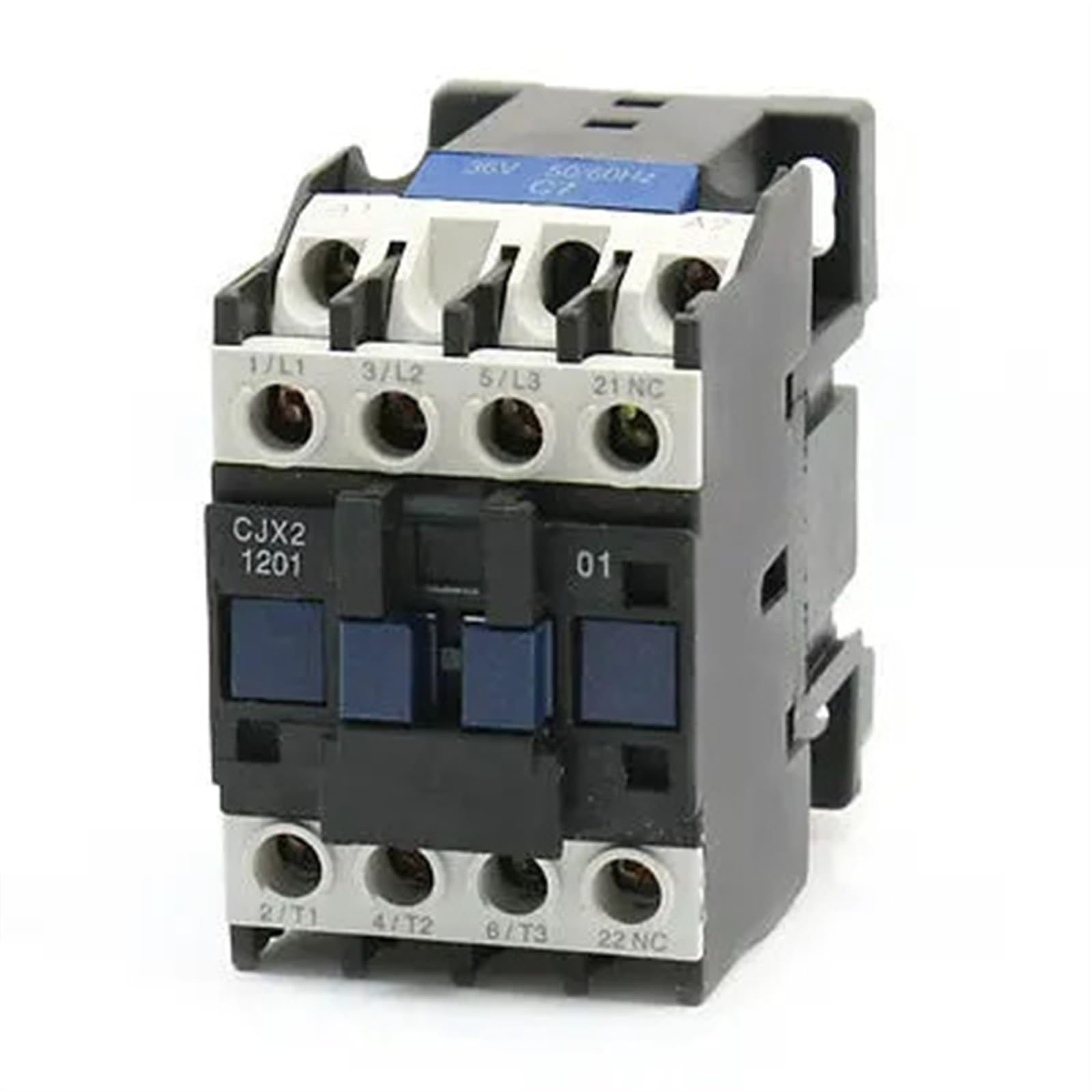 LHNBGTUIW 35mm DIN Rail Mounting 3 Pole 1NC 36V Coil AC Contactor CJX2-1210