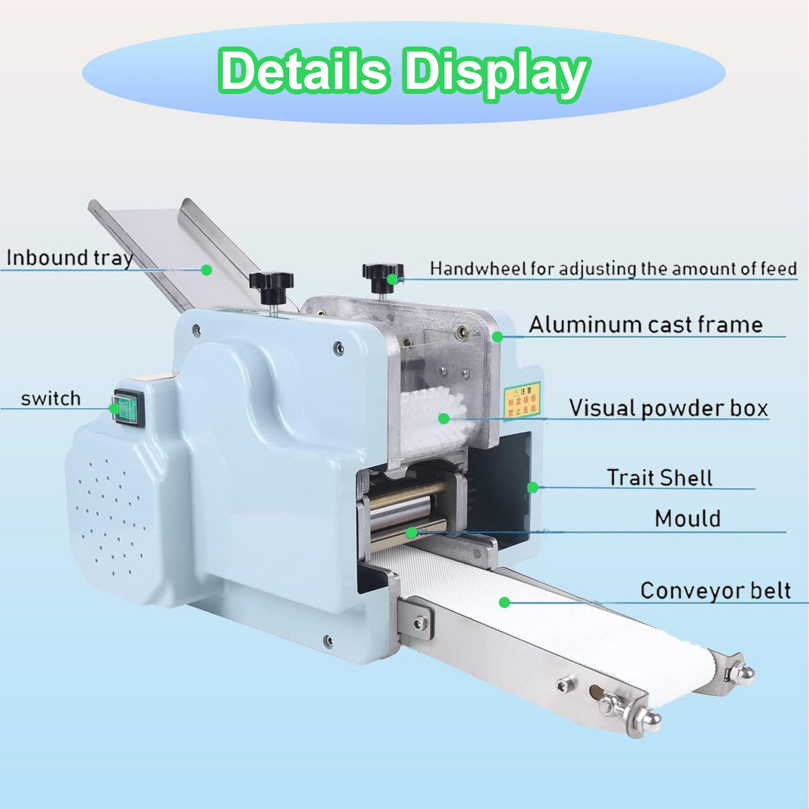 Máquina Profesional para Hacer ravioles, eléctrica automática de 140 W, para procesar Masa de Dumplings con moldes para wonton, ravioles y Pierogi, 50-60 Piezas/min. Circular+Square+Bar