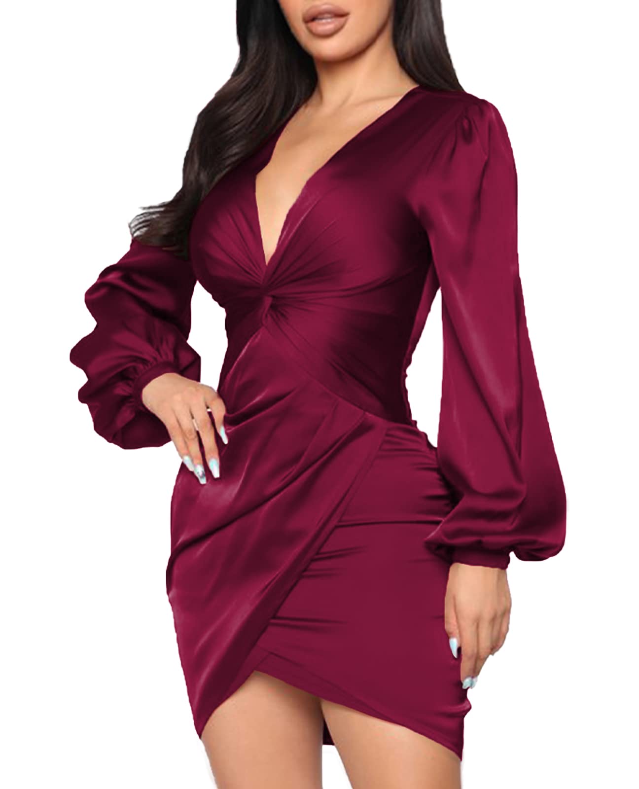 DeftSharp Womens  Midi Dress Burgundy