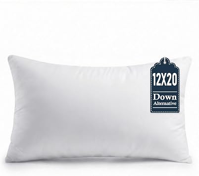 puredown 12x20 Throw Pillow Insert Set of 1 Supportive & Fluffy Down Alternative Pillow Forms for Couch, Sofa & Bed, Indoor Decorative Cushion Stuffer