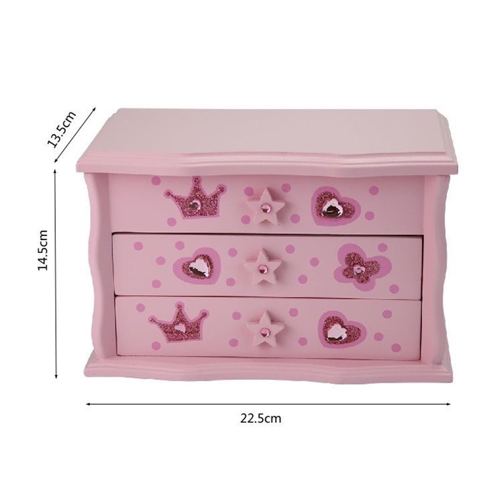 joyero Joyero for niñas, caja de música grande de 3 capas con organizador de joyas de bailarina giratoria for regalo de cumpleaños for niños grande