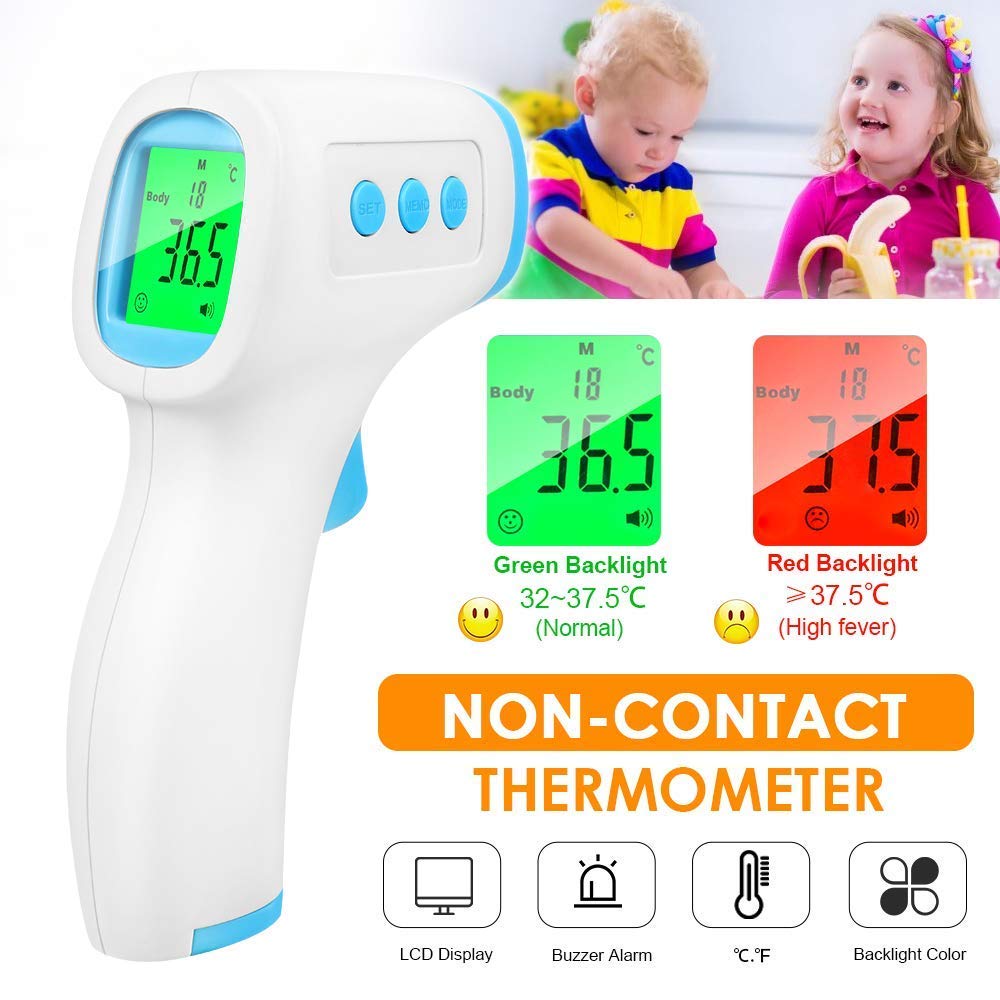 Nuevo Termómetro médico digital para frente y oído sin contacto para la frente Termómetro profesional para la fiebre temporal por infrarrojos 1s Lectura precisa para bebés Niños adultos