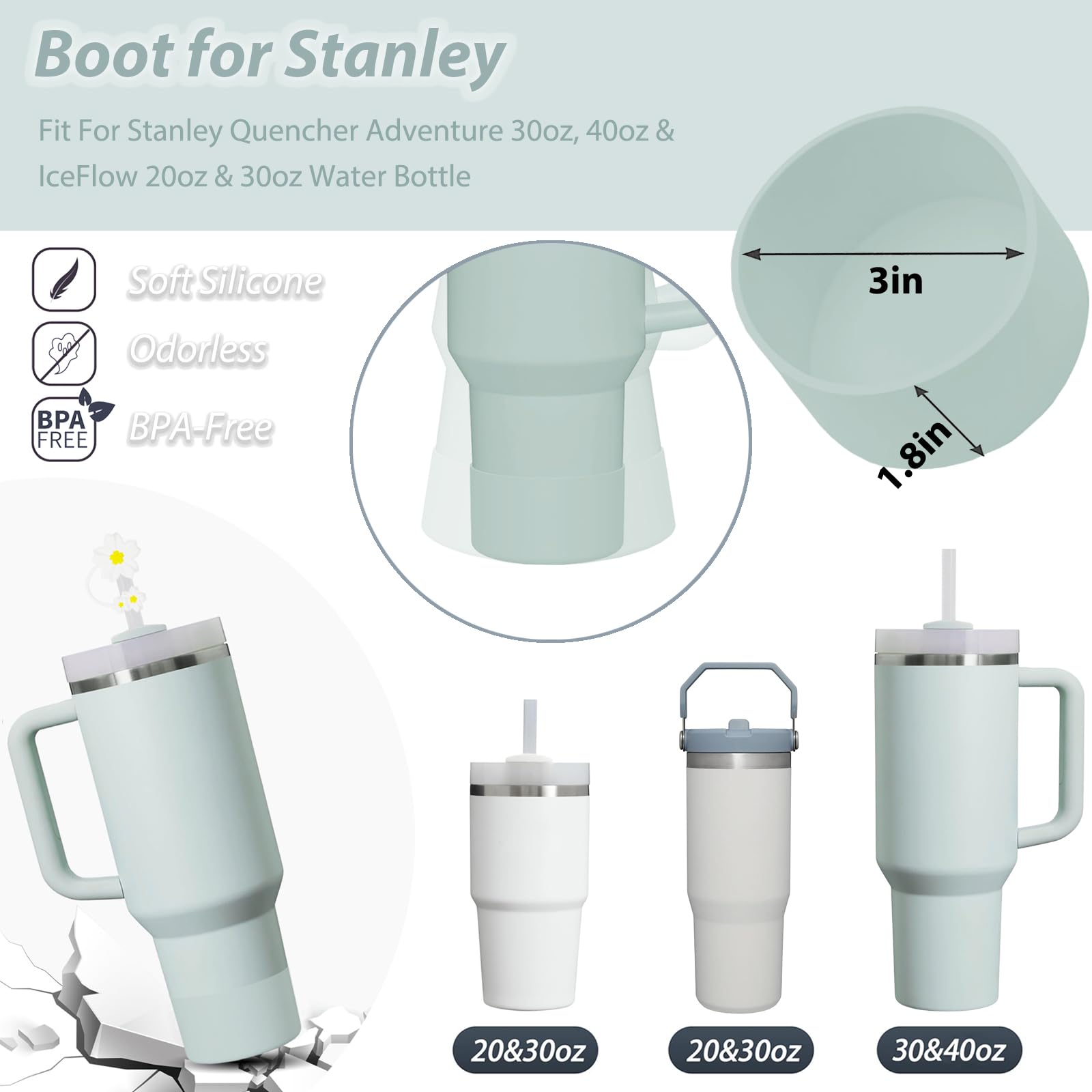 Stro Cover Cap voor Stanley Cup, 4 stuks siliconen rietje topper compatibel met 30 & 4 oz Tumbler met handvat, rietje tip covers 10 mm voor Stanley Cups Accessoires (4 stuks