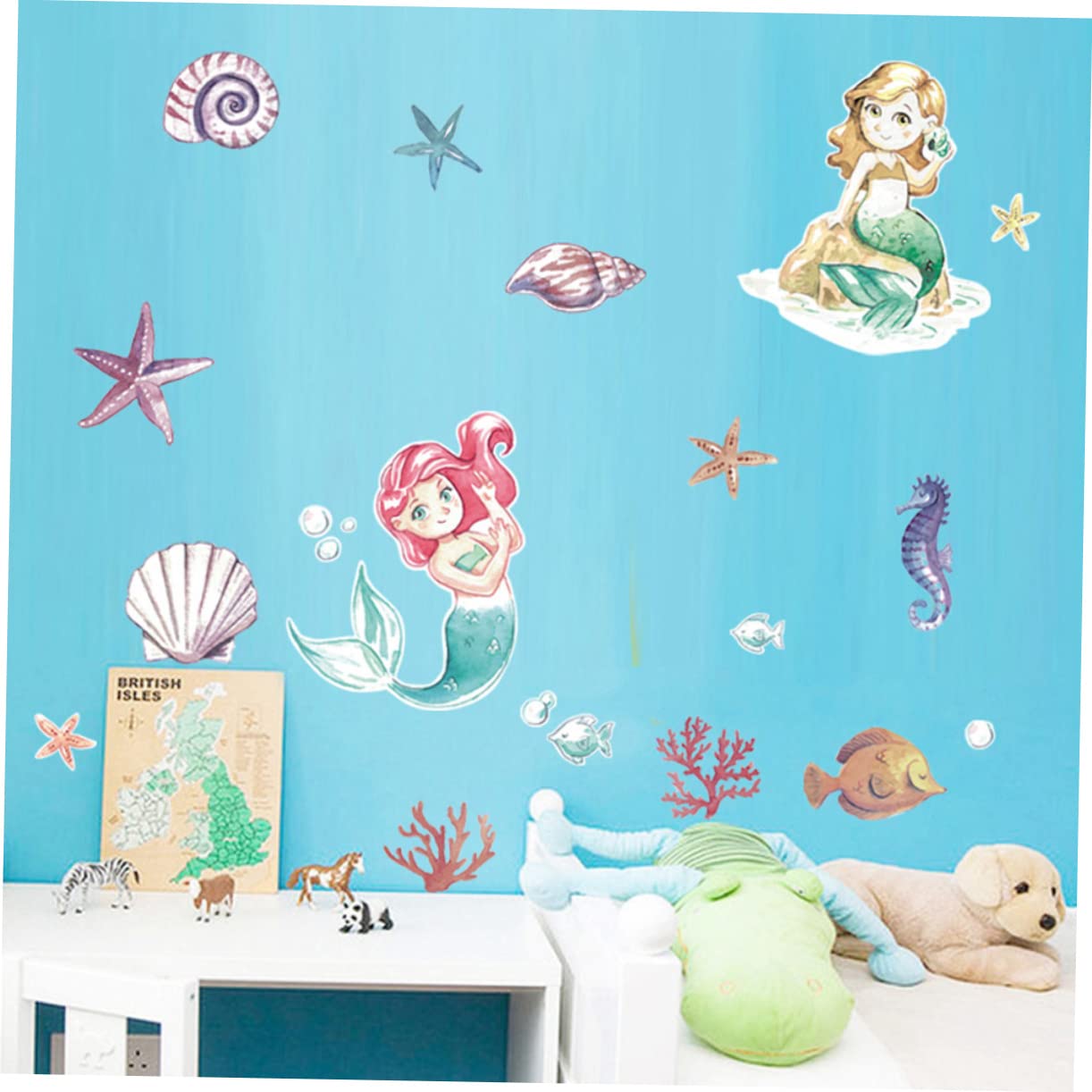 Abaodam 6 Piezas Pegatinas De Animales Para Niños Niño Pegatinas Etiqueta De La Pared De Jardín De Infantes Calcomanías De Pared De Océano Etiqueta De La Pared De Fondo Chica Mural
