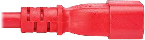 Miniatura 8 de Tripp Lite Cable de extensión de alimentación resistente de 6 pies para computadora, 15A, 14 AWG, C14 a C15, rojo de 6 pies (P018-006-ARD)