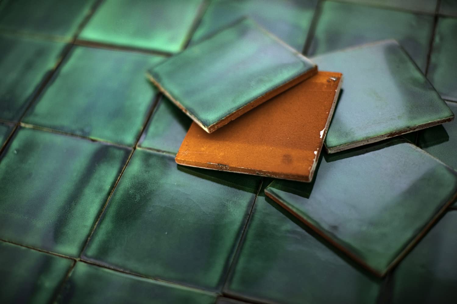 Cerames Azulejos verdes mexicanos monocolor Verde Deslavado - azulejos de mosaico, azulejos ceramica monocromáticos para cocina, baño, ducha | Un paquete de 90 baldosas verdes ceramica 10,5x10,5 cm