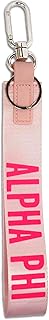 Sorority Shop Alpha Phi Keychain - Hands-Free Wristlet Lanyard Keychain with Sorority Name, 9" Durable Polyester Strap with Alloy Hardware, Holder for Keys, Wallet, Accessories