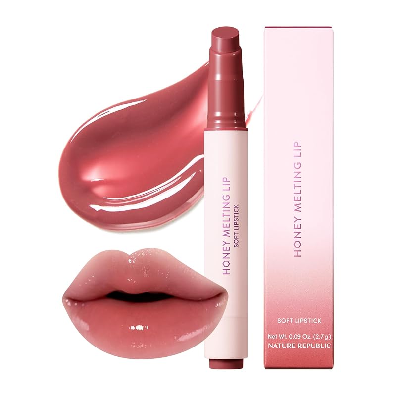 Bálsamo labial com brilho Nature Republic HONEY MELTING LIP, 18 ROSE PINK