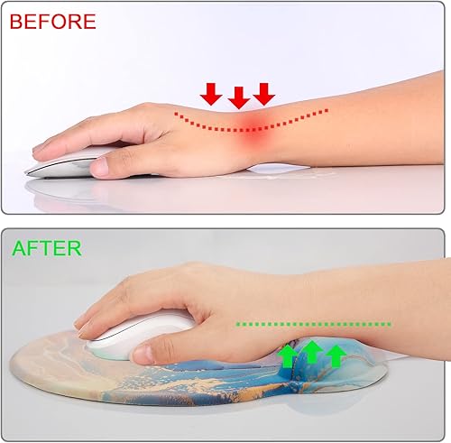 Miniatura 6 de Alfombrilla ergonómica para mouse con reposamuñecas, reposamuñecas de gel grande, con posavasos antideslizante y alivio del dolor para computadora,
